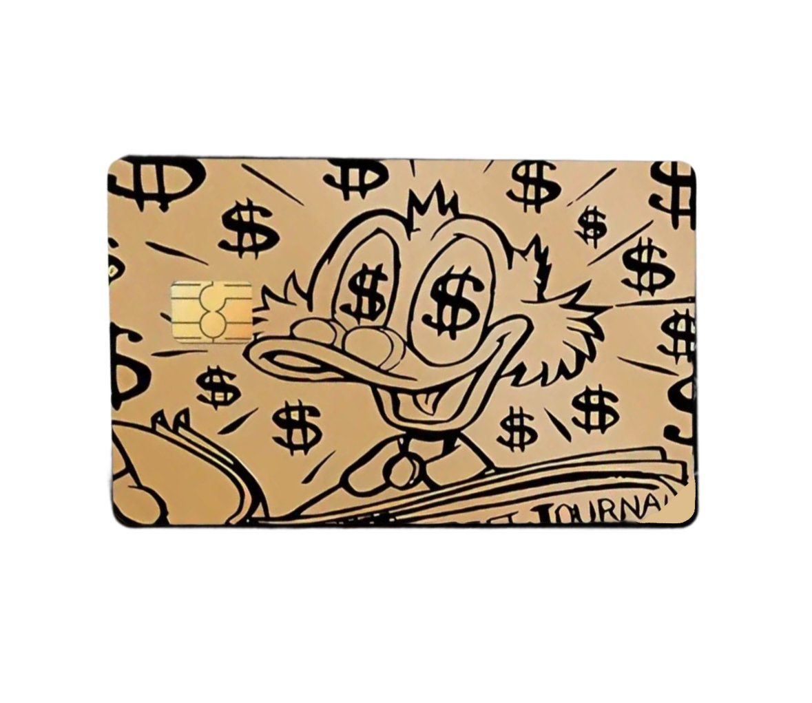 Money Vision Scrooge Pinpas Sticker – Dagobert Duck Line-Art Design