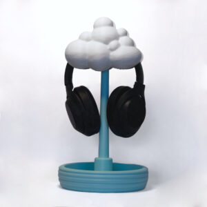 Cozy Witte Wolk Hoofdtelefoon Standaard met Opbergkommetje