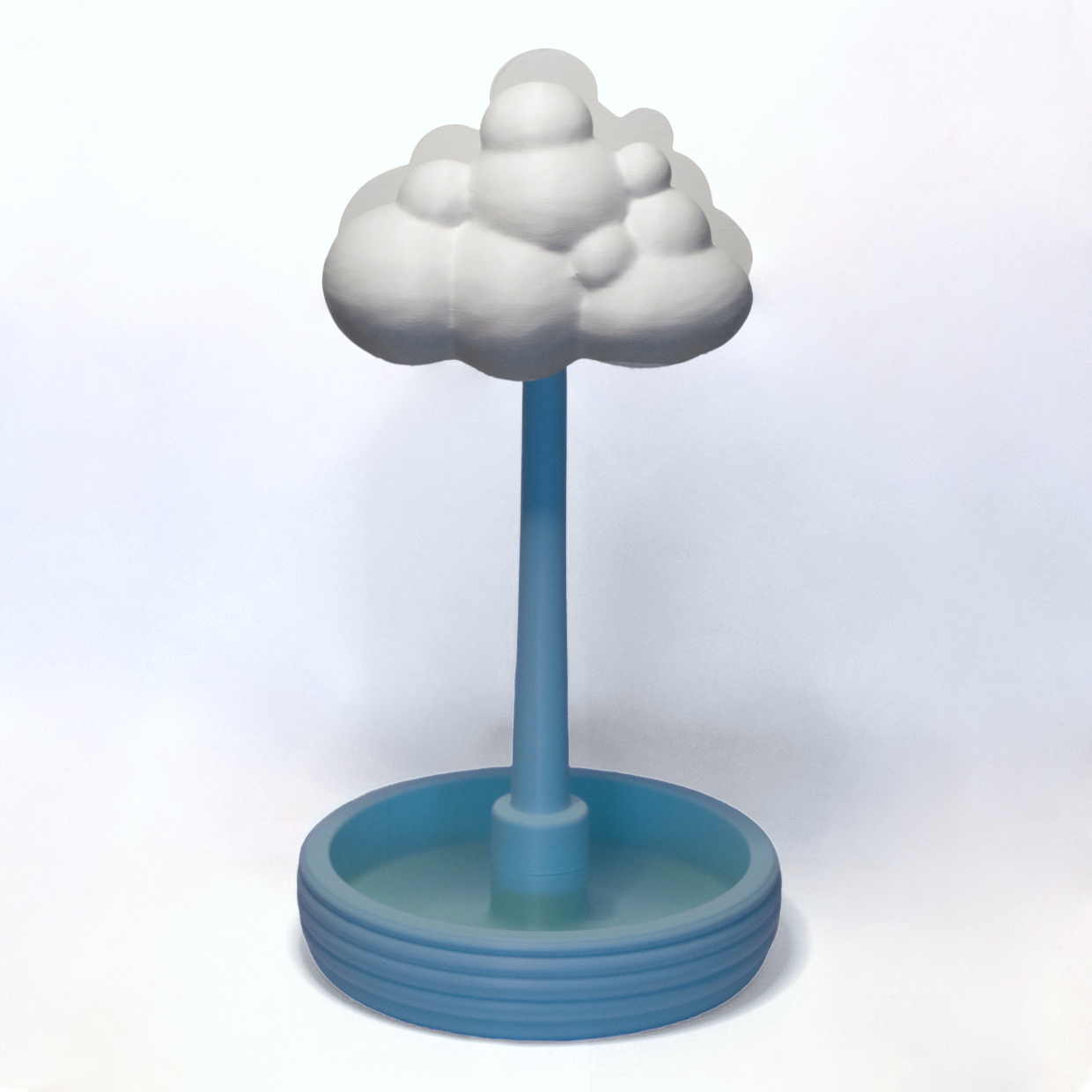 Cozy Witte Wolk Hoofdtelefoon Standaard met Opbergkommetje - Afbeelding 2