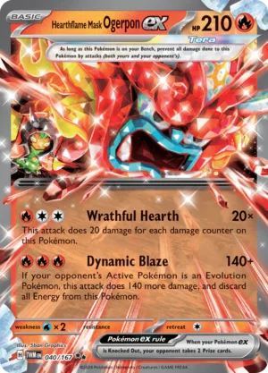 Hearthflame Mask Ogerpon EX (TWM 040)